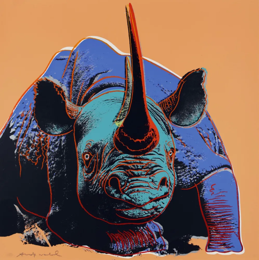 Siebdruck Warhol - Black Rhinoceros (FS II.301)