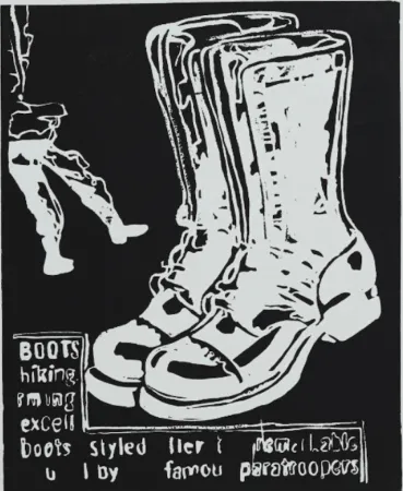 Siebdruck Warhol - Paratrooper Boots Negative