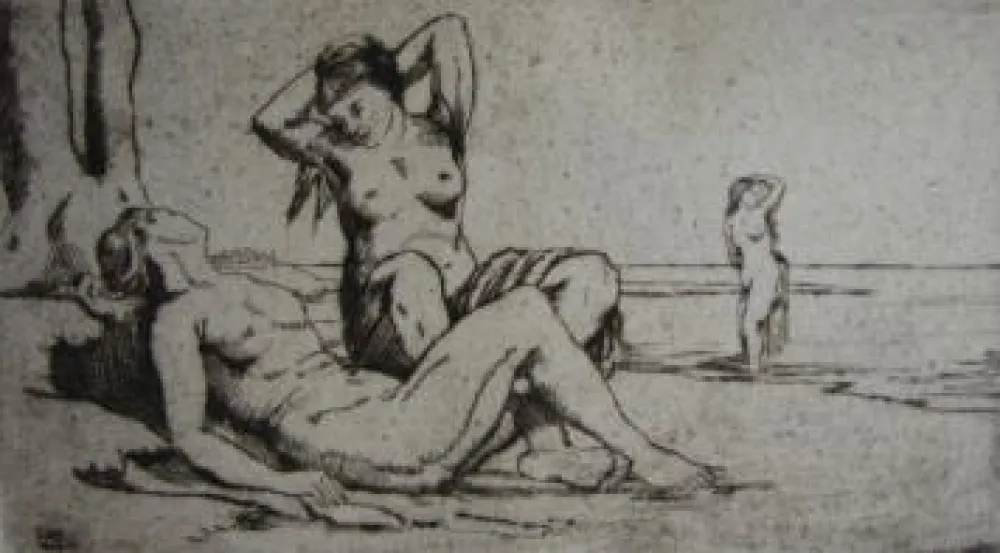 Stich Wilm - Badende Frauen / Bathing Women