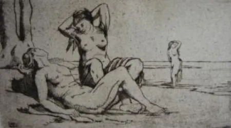 Stich Wilm - Badende Frauen / Bathing Women