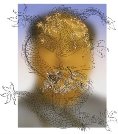 Siebdruck Yan - Mao with Dragons