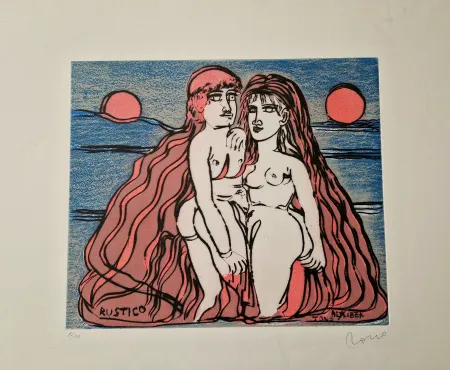 Radierung Zancanaro - Alibek e Rustico