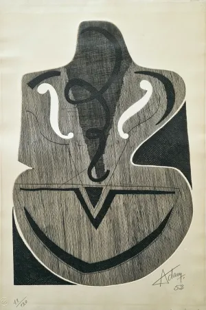 Radierung Adam - Le violon