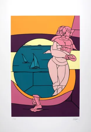 Siebdruck Adami - Dieu de l'Olympe