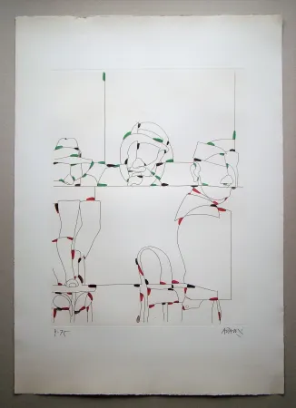 Radierung Adami - Rittratti con espressione