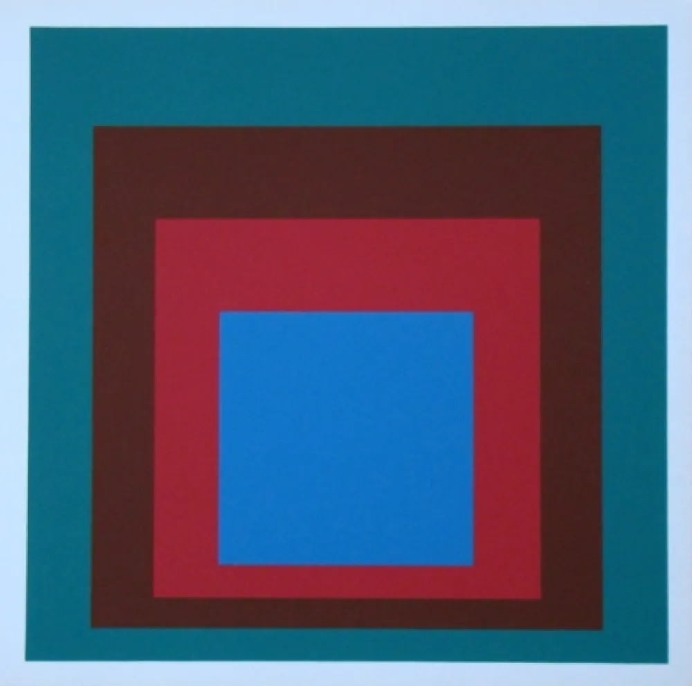 Siebdruck Albers - Homage to the Square - Protected Blue, 1957