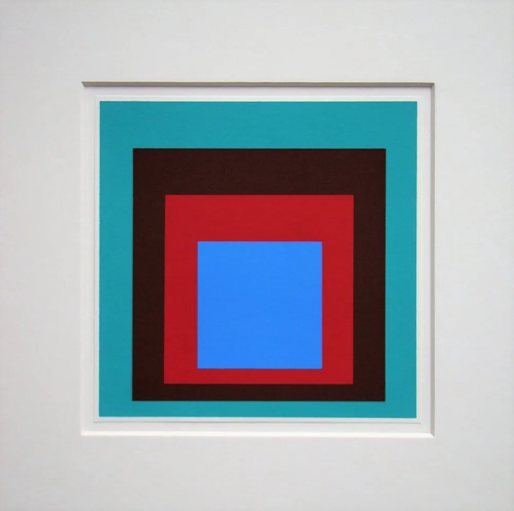 Siebdruck Albers - Homage to the Square - Protected Blue,1957