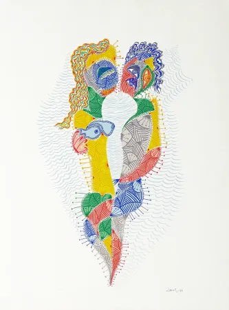 Siebdruck Alberti - Amor de día, Amor de noche, una flor no siempre da flores III