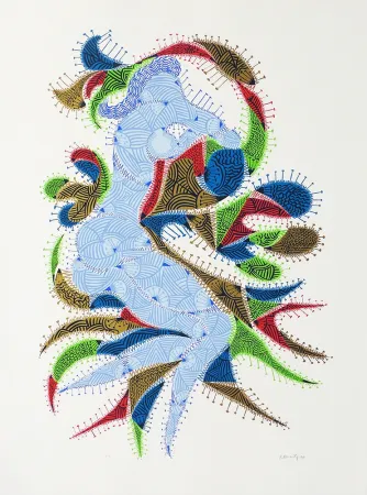 Siebdruck Alberti - Amor de día, Amor de noche, una flor no siempre da flores V