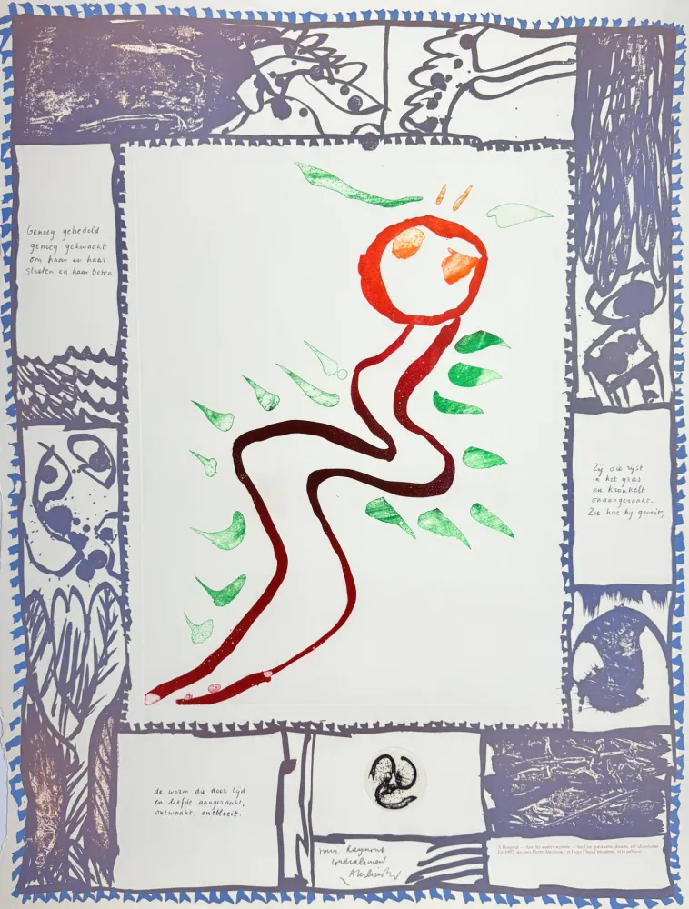 Radierung Alechinsky - À deux mains