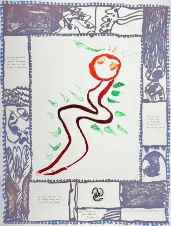 Radierung Alechinsky - À deux mains