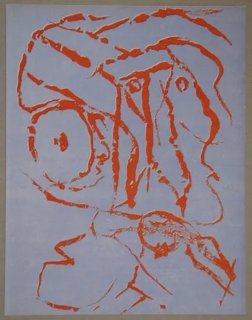 Lithographie Alechinsky - Abstract head