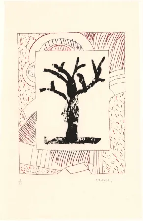 Radierung Und Aquatinta Alechinsky - Arbre central, au rouge 