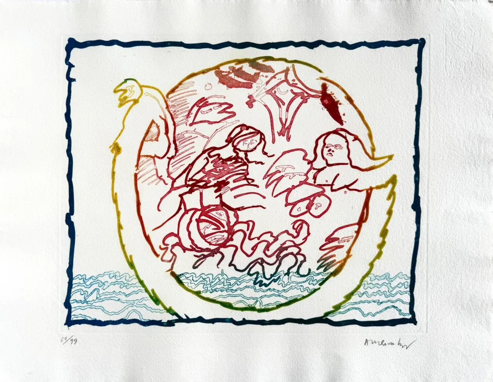 Radierung Alechinsky - Astres et désastres IV