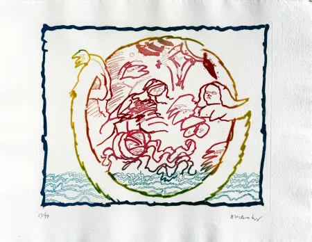 Radierung Alechinsky - Astres et désastres IV