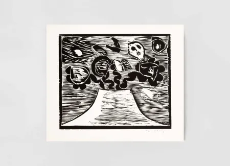 Holzschnitt Alechinsky - Au fil du bois III
