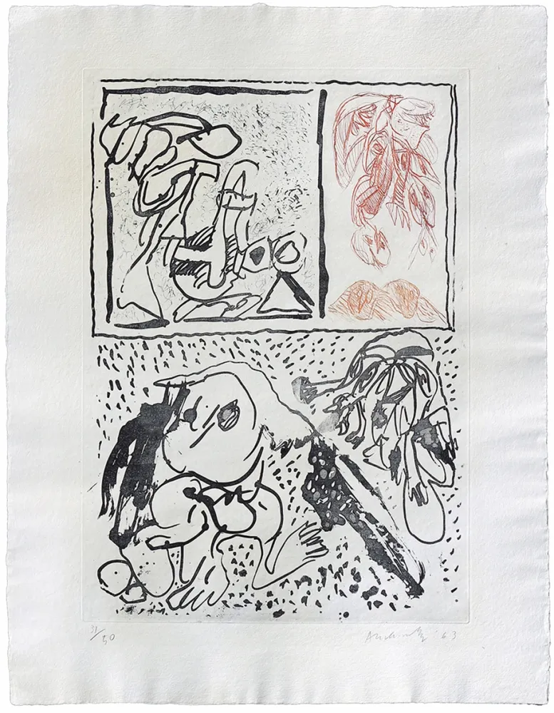 Radierung Alechinsky - Avec plaisir