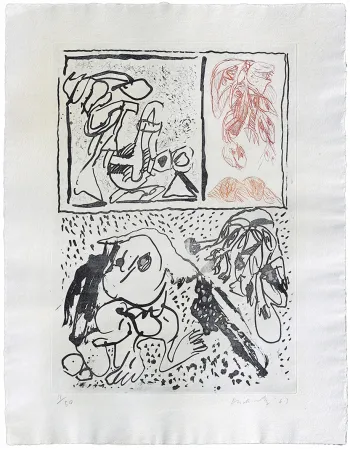 Radierung Alechinsky - Avec plaisir