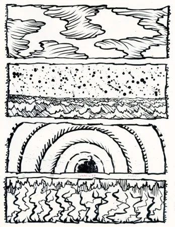 Lithographie Alechinsky - Bachelard en bandes dessinées