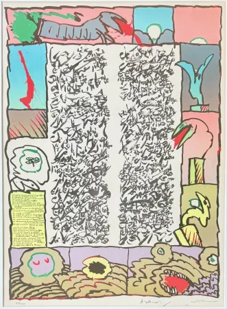 Lithographie Alechinsky - Brassée sismographique