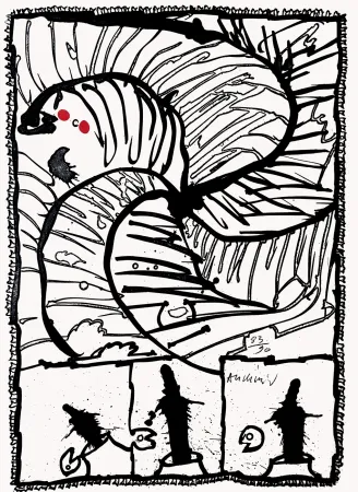 Radierung Alechinsky - Centrifuge