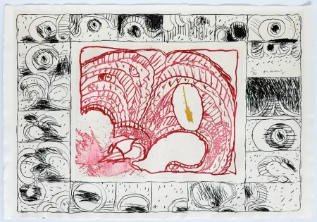 Radierung Alechinsky - Chapeau fort