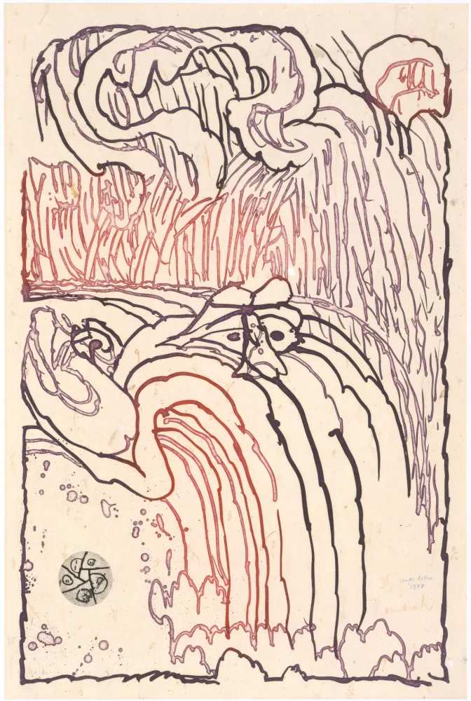 Radierung Alechinsky - Chute Libre