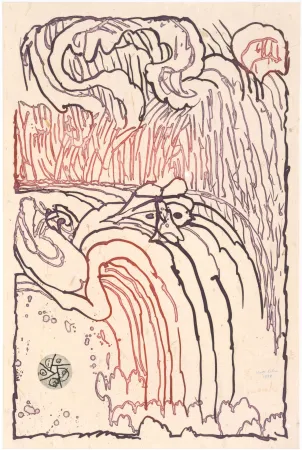 Radierung Alechinsky - Chute Libre