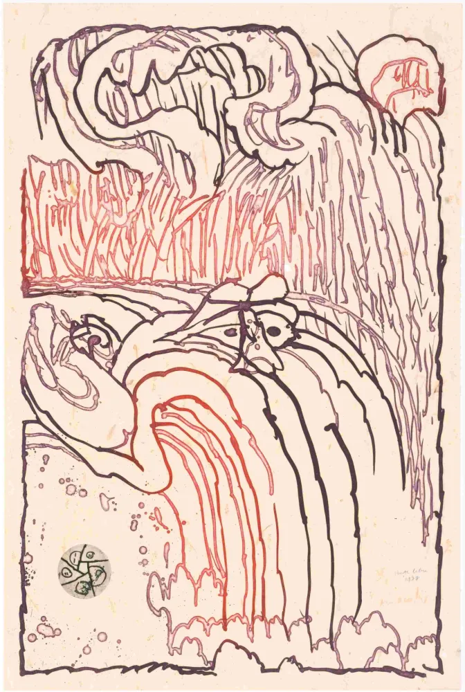Radierung Alechinsky - Chute Libre