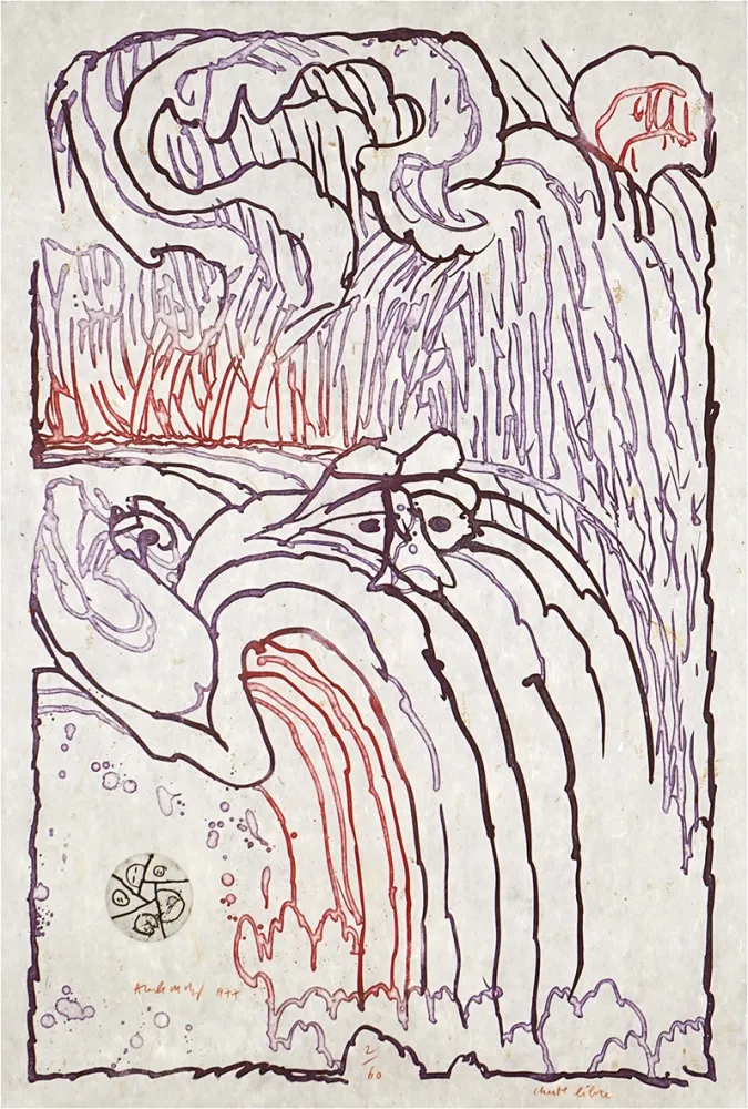 Radierung Alechinsky - Chute libre
