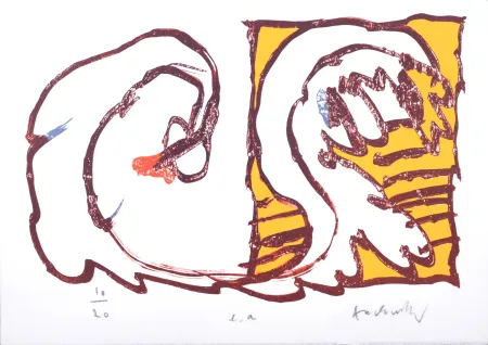 Lithographie Alechinsky - Eclairage au gaz, 1981 - Hand-signed