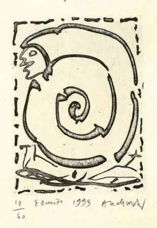 Radierung Alechinsky - Ermite