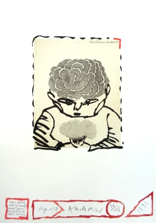 Radierung Alechinsky - Flore danoise : L’enfant sourcier