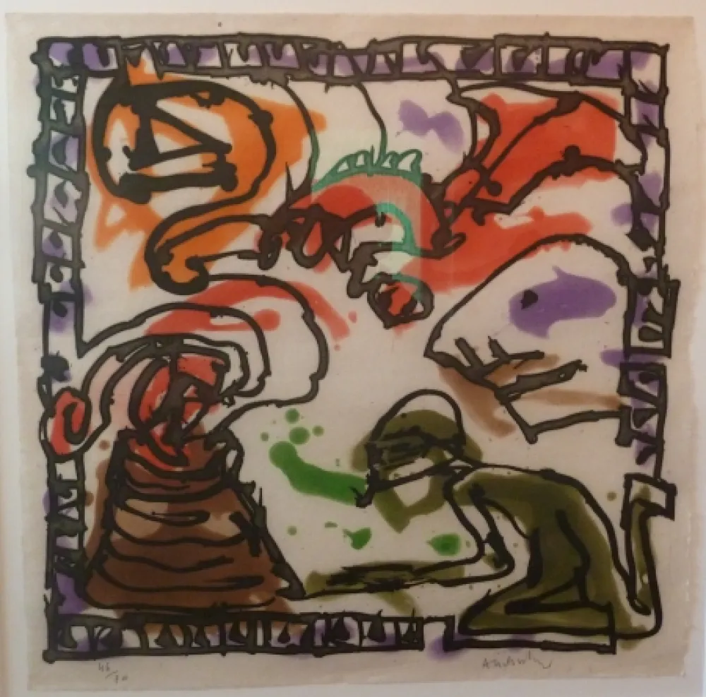 Aquatinta Alechinsky -  Forgeron