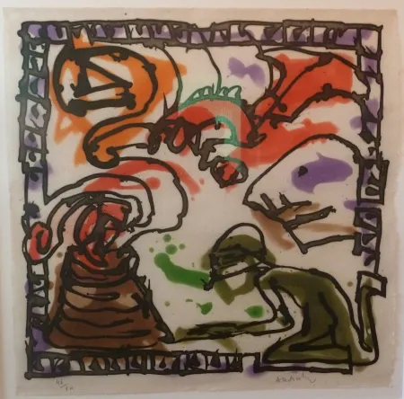 Aquatinta Alechinsky -  Forgeron