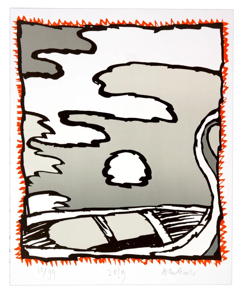 Lithographie Alechinsky - Griserie à minuit I