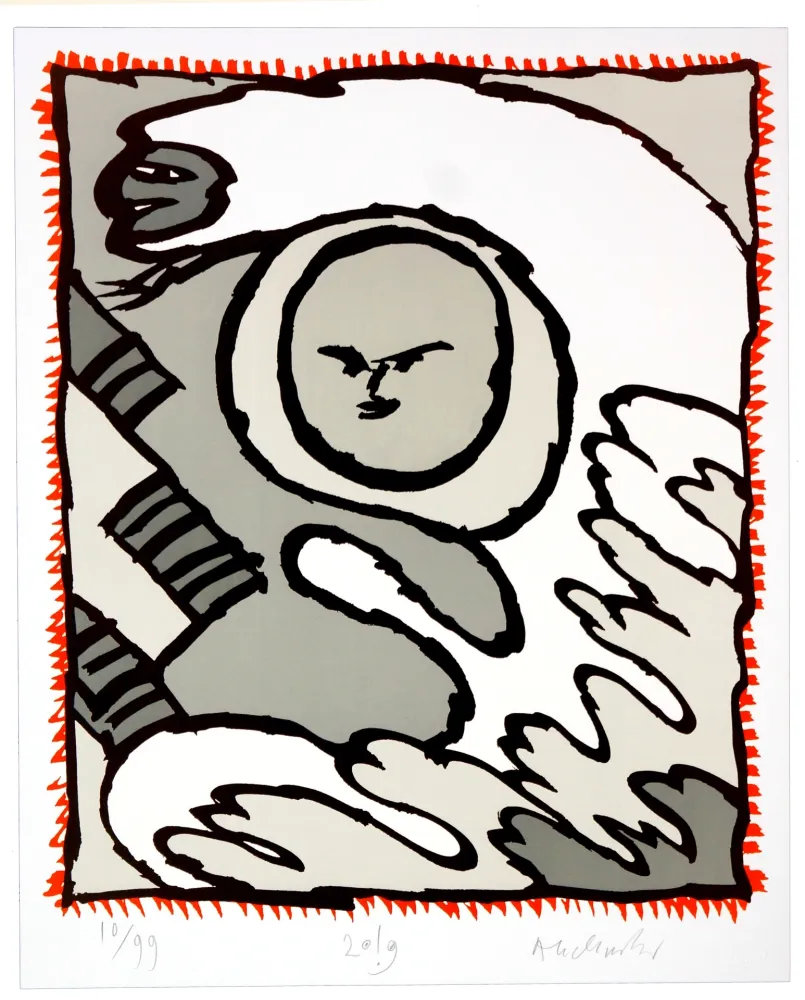 Lithographie Alechinsky - Griserie à minuit V