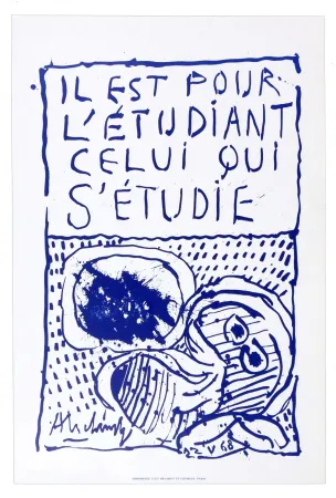 Lithographie Alechinsky - Il est pour l'étudiant, celui qui s'étudie