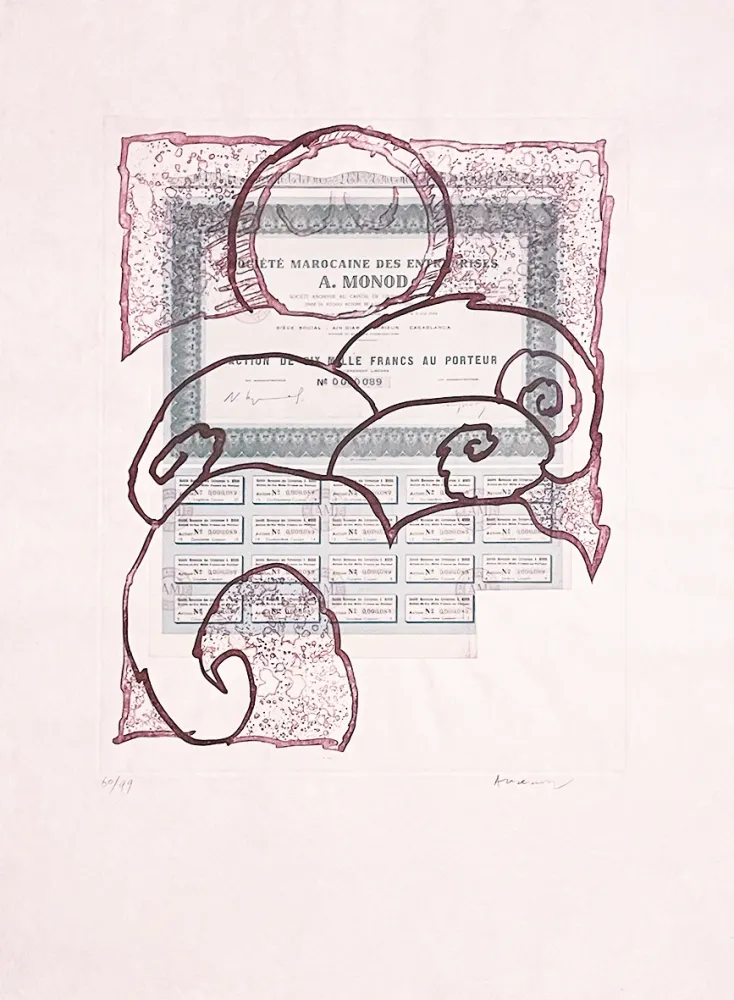 Radierung Alechinsky - Krach