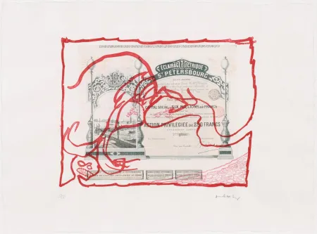 Radierung Alechinsky - Krach II