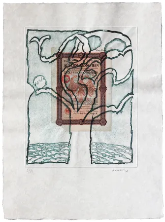 Radierung Alechinsky - Krach V.