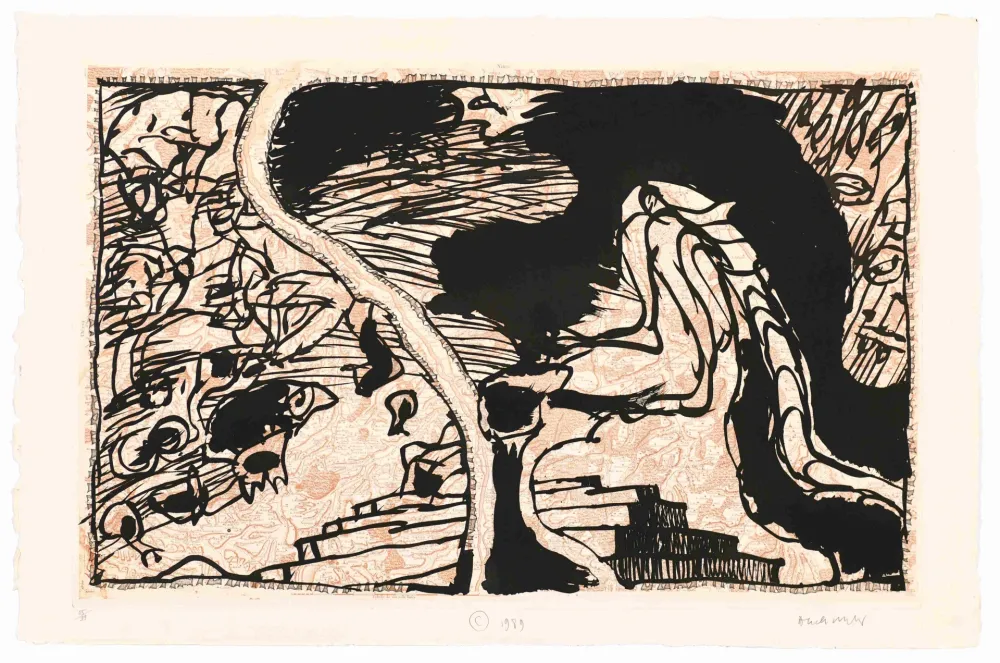 Radierung Alechinsky - La Ligne de Front