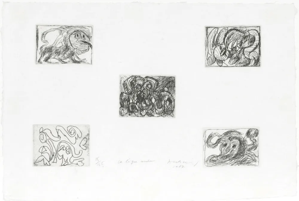 Radierung Alechinsky - La ligne seule