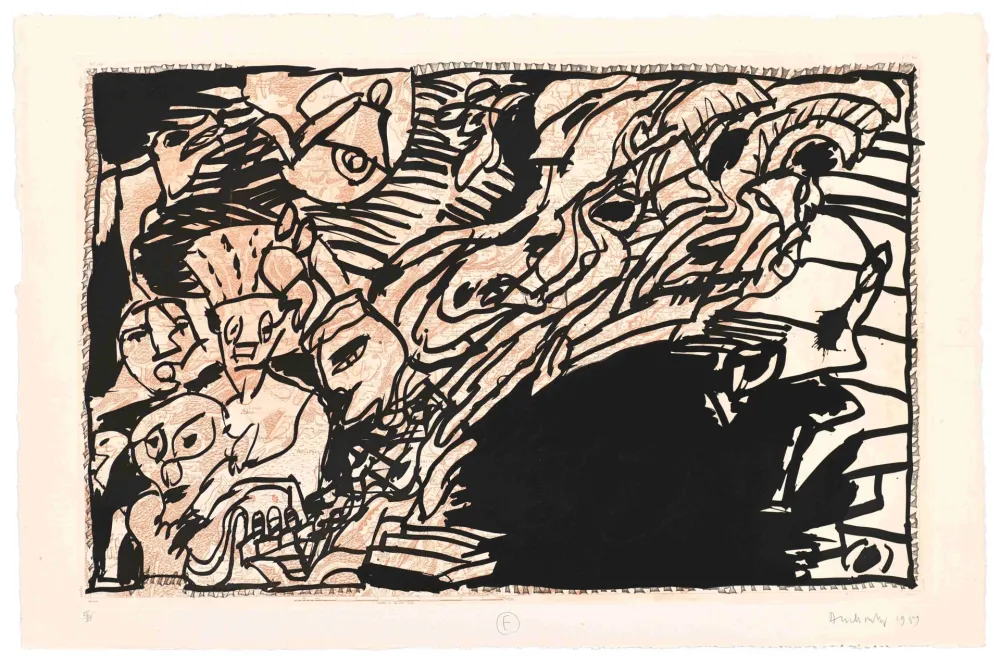 Radierung Alechinsky - La Prise à Revers