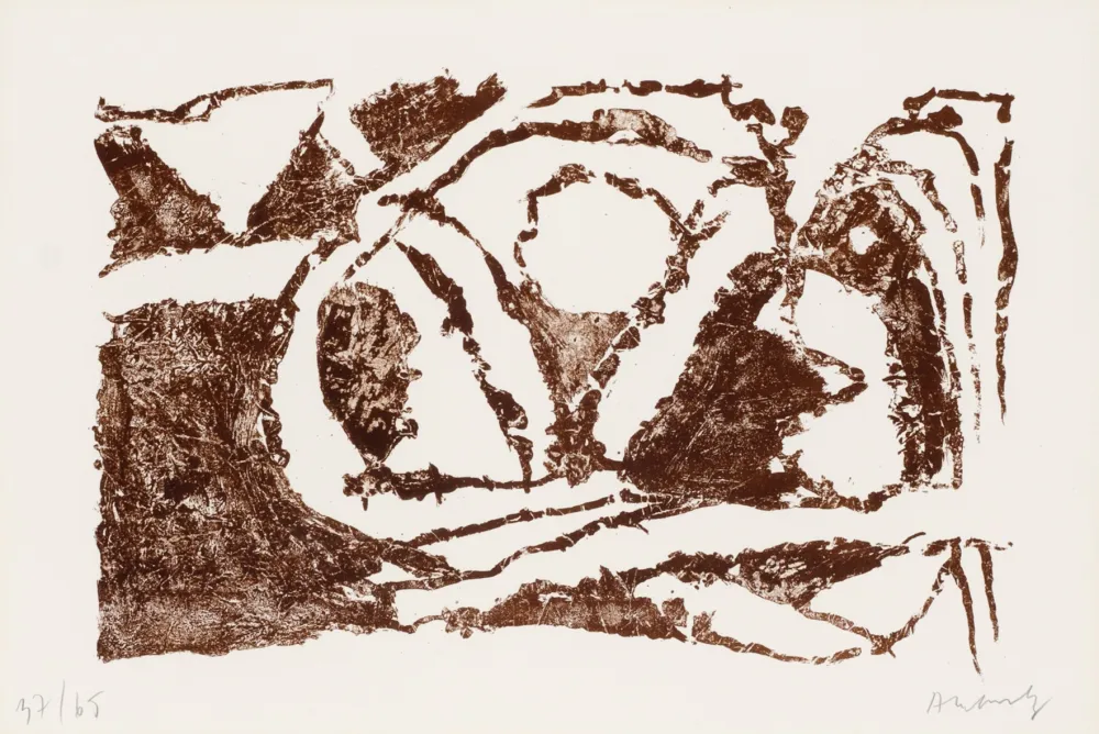 Lithographie Alechinsky - La reine des murs VII: Je doute que ce soit du langage