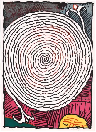 Lithographie Alechinsky - Labyrinthe d’apparat VII