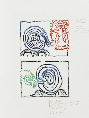 Stich Alechinsky - Labyrinthe et reine