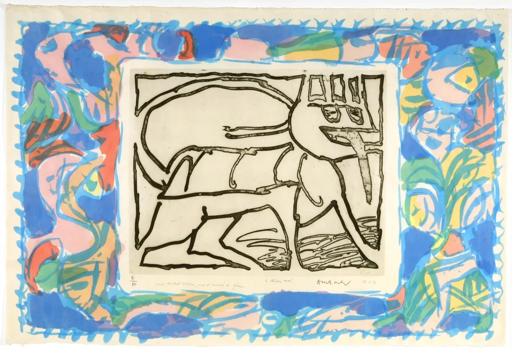 Radierung Alechinsky - Le Chien Roi