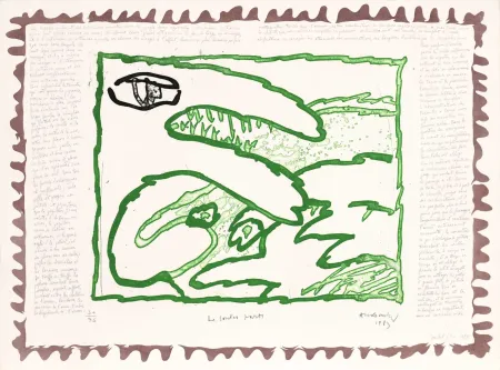 Radierung Alechinsky - Le chien roi – De toutes parts