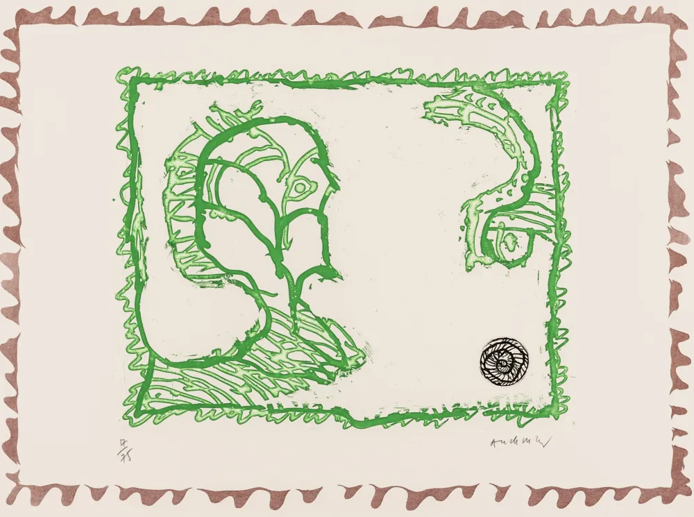 Radierung Alechinsky - Le chien roi - Gueule de Proue